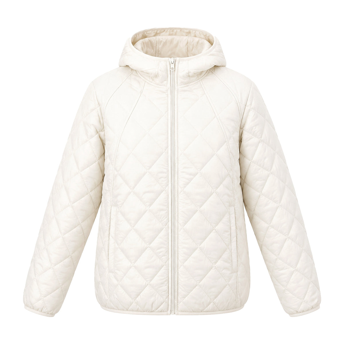 Jacke mit Steppung und Kapuze für Damen in Weiß - Ansicht 3