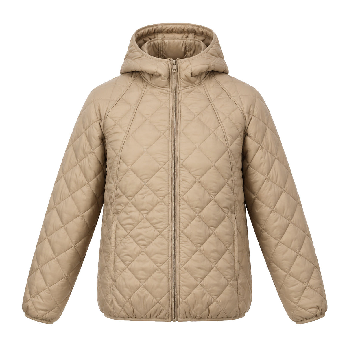 Jacke mit Steppung und Kapuze für Damen in Kamelbraun - Ansicht 4