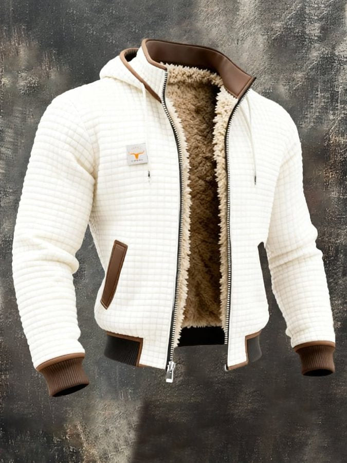 Steppjacke mit Sherpafutter und Kontrastkragen für Herren