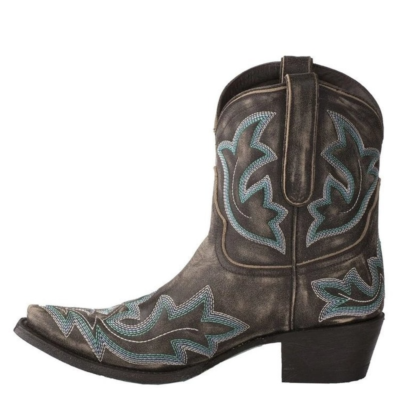 Stiefeletten im Westernstil mit Stickerei und Absatz für Damen