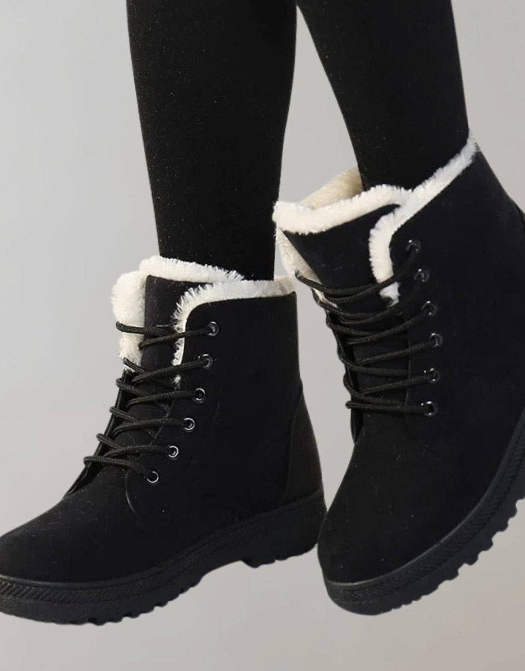 Stiefeletten Damen warm gefütterte Winterboots in Wildlederoptik