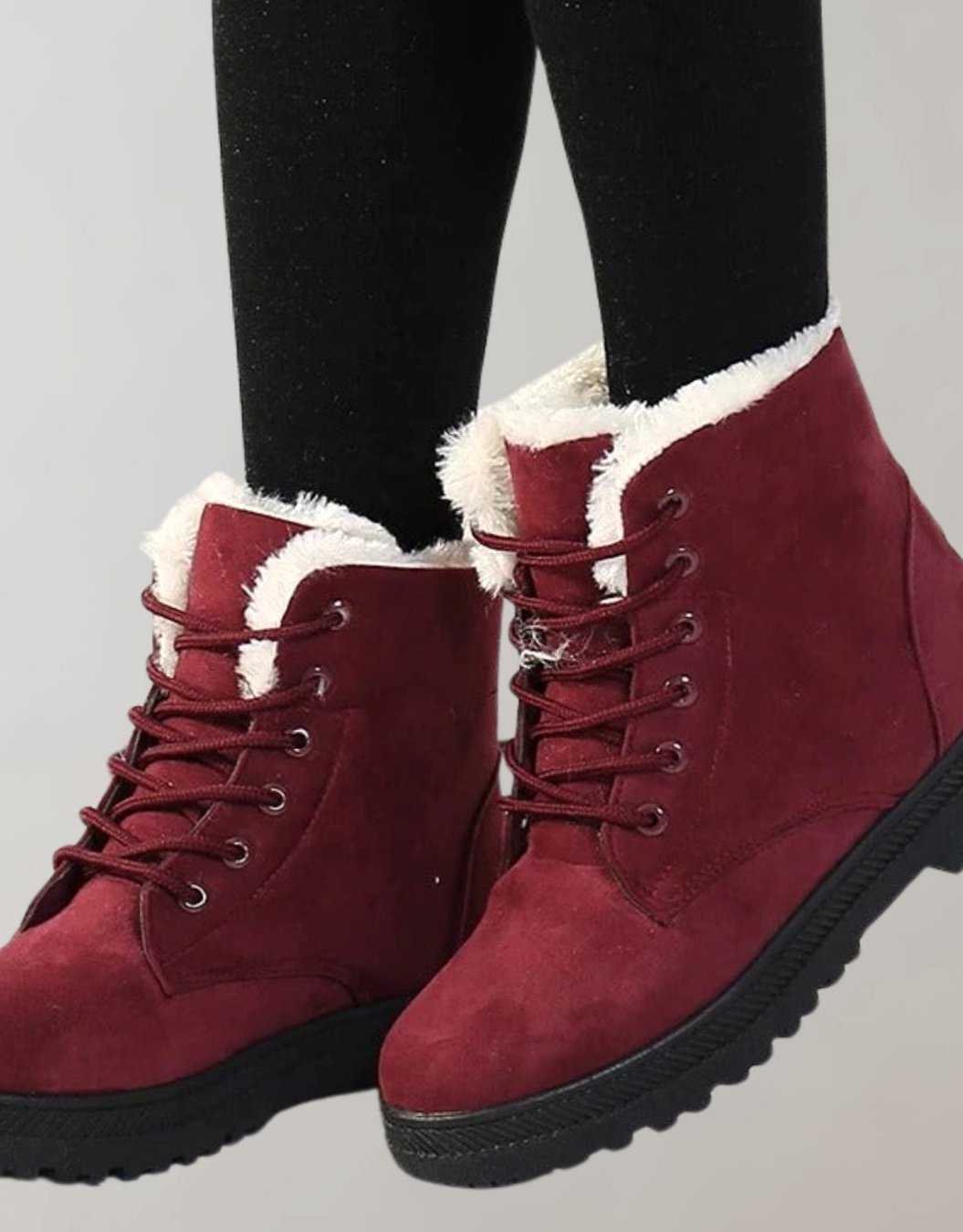 Stiefeletten Damen warm gefütterte Winterboots in Wildlederoptik
