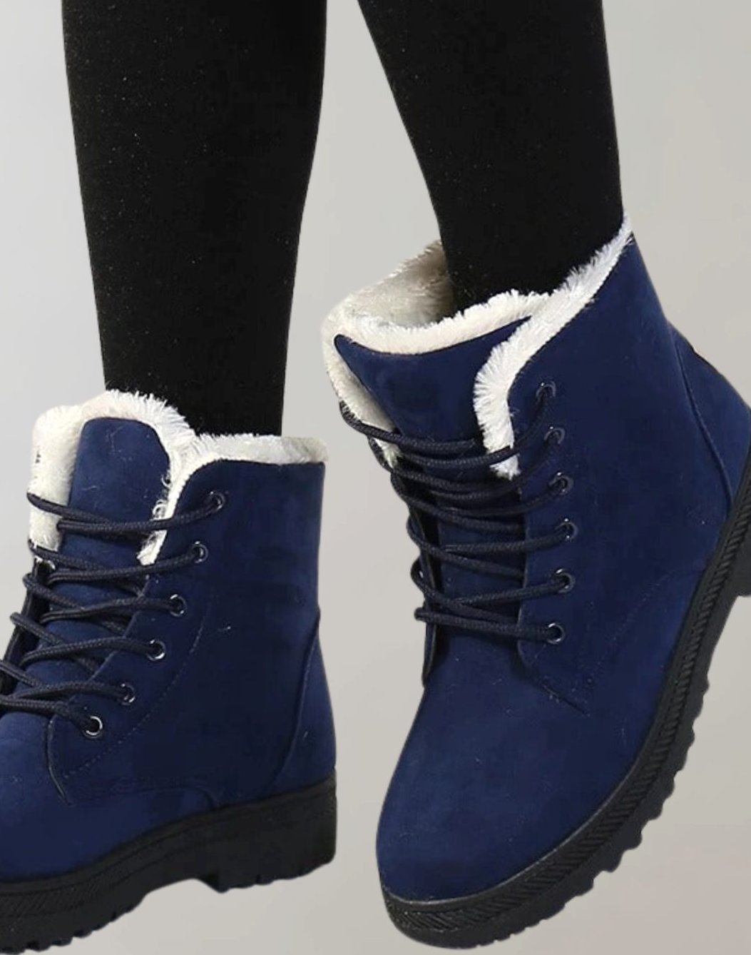 Stiefeletten Damen warm gefütterte Winterboots in Wildlederoptik
