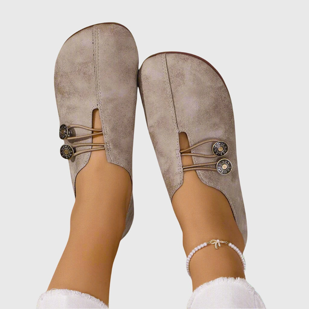 Stiefeletten mit Zierschnürung und Metallknöpfen für Damen