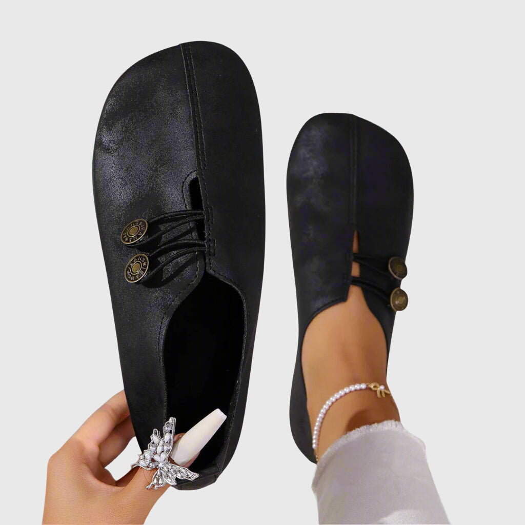 Stiefeletten mit Zierschnürung und Metallknöpfen für Damen