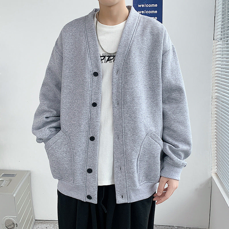 Strickjacke mit V-Ausschnitt und Rundtaschen für Herren - Ansicht 1