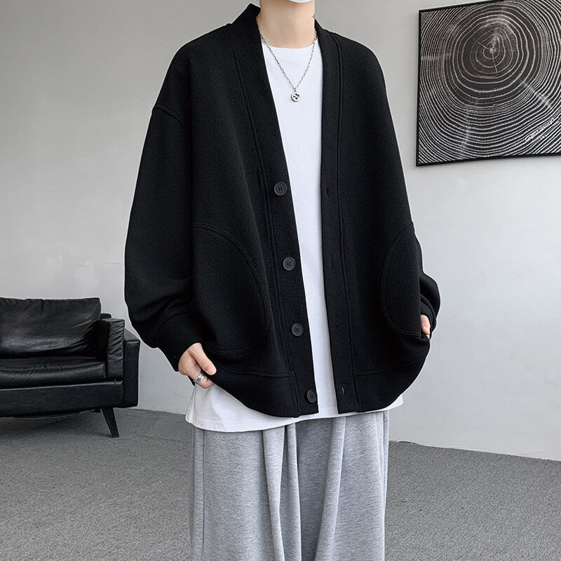 Strickjacke mit V-Ausschnitt und Rundtaschen für Herren - Ansicht 3