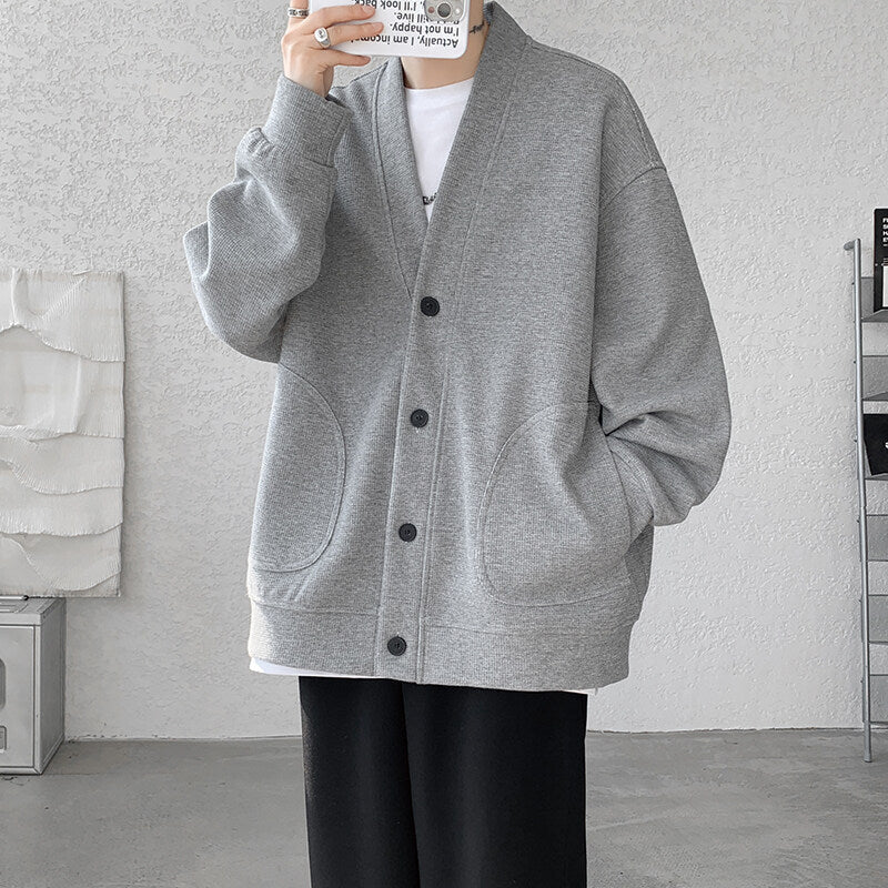 Strickjacke mit V-Ausschnitt und Rundtaschen für Herren - Ansicht 4