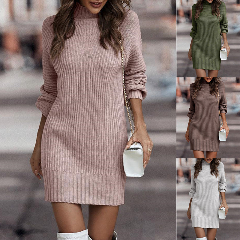 Strickkleid mit Ballonärmeln und kurzem Schnitt für Damen