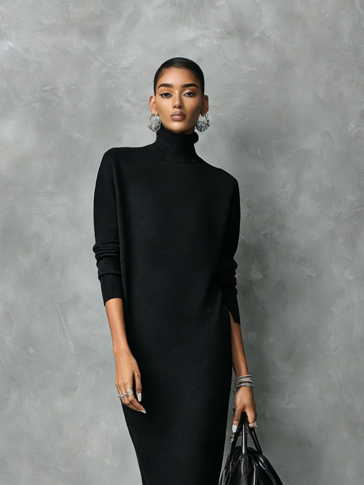 Strickkleid mit langen Ärmeln für Damen
