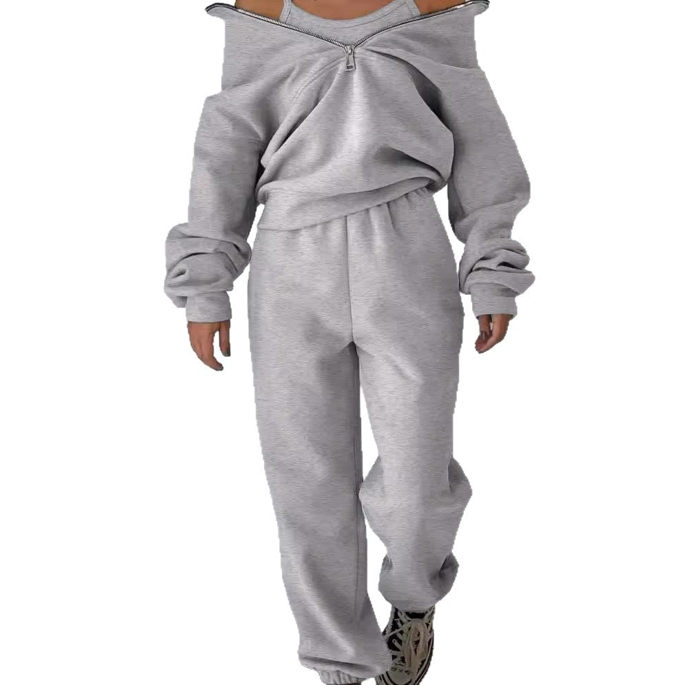 Jogginganzug mit Kapuze und langer Hose für Damen
