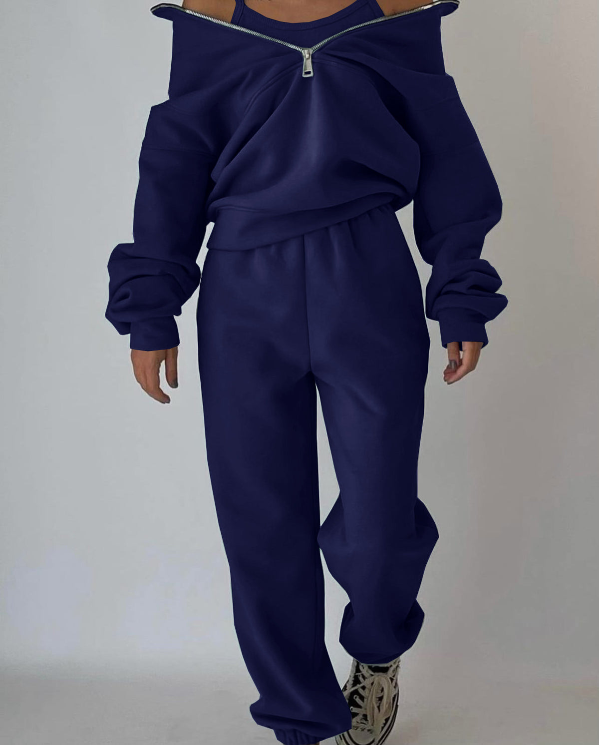 Jogginganzug mit Kapuze und langer Hose für Damen