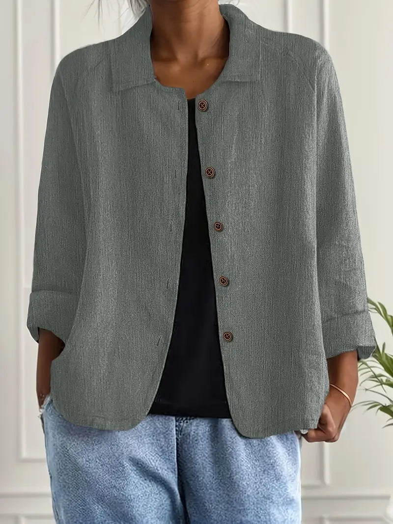 Übergangsjacke Damen Leichte Jacke mit Knopfleiste für den Sommer