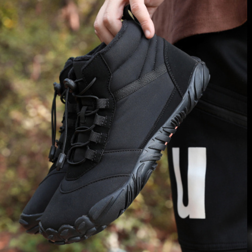 Winter Barfußschuhe mit hohem Schnürschaft und Profilsohle für Damen - Ansicht 10