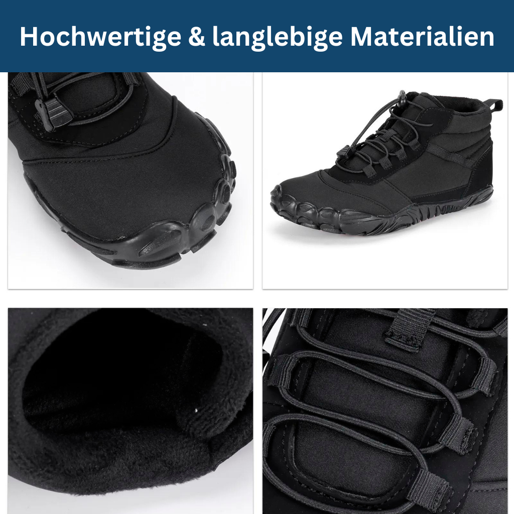 Winter Barfußschuhe mit hohem Schnürschaft und Profilsohle für Damen - Ansicht 3