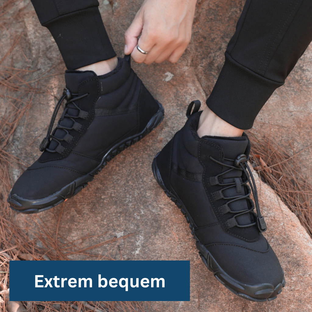 Winter Barfußschuhe mit hohem Schnürschaft und Profilsohle für Damen - Ansicht 5