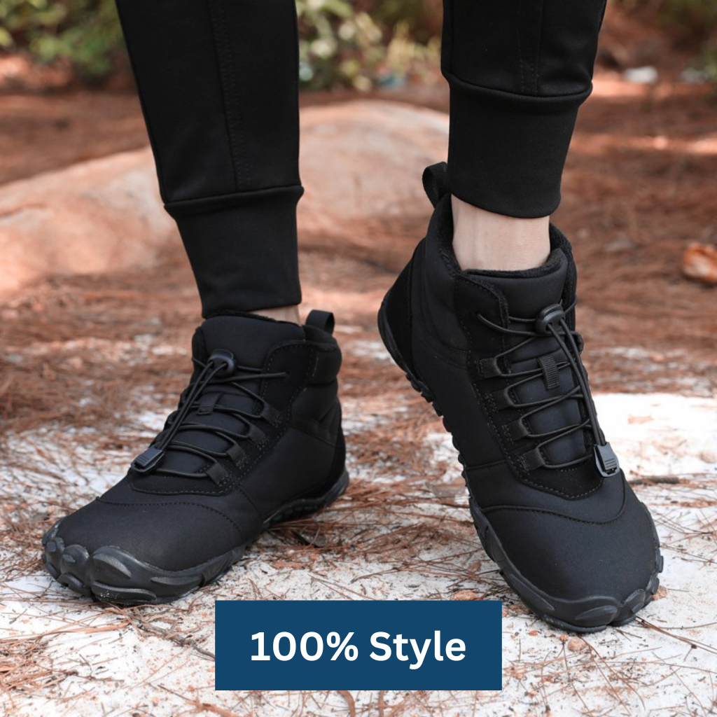 Winter Barfußschuhe mit hohem Schnürschaft und Profilsohle für Damen - Ansicht 6