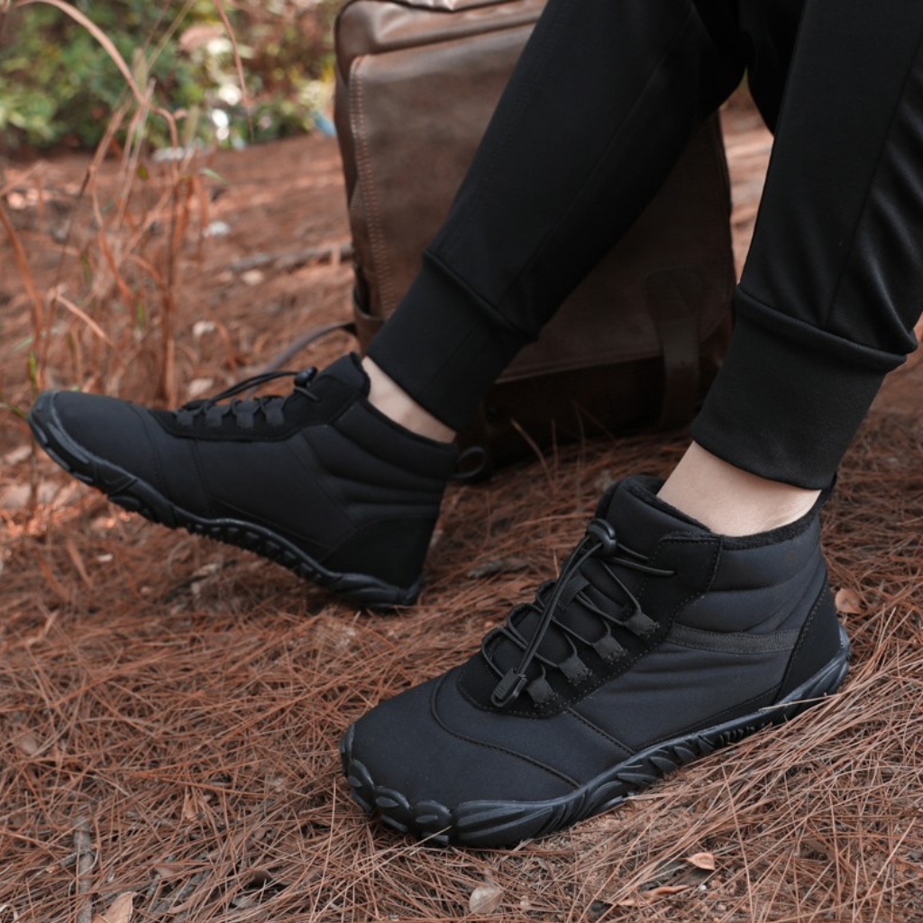 Winter Barfußschuhe mit hohem Schnürschaft und Profilsohle für Damen - Ansicht 8