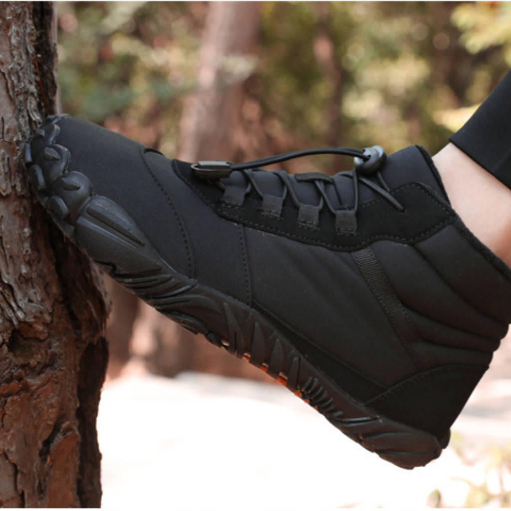 Winter Barfußschuhe mit hohem Schnürschaft und Profilsohle für Damen - Ansicht 9