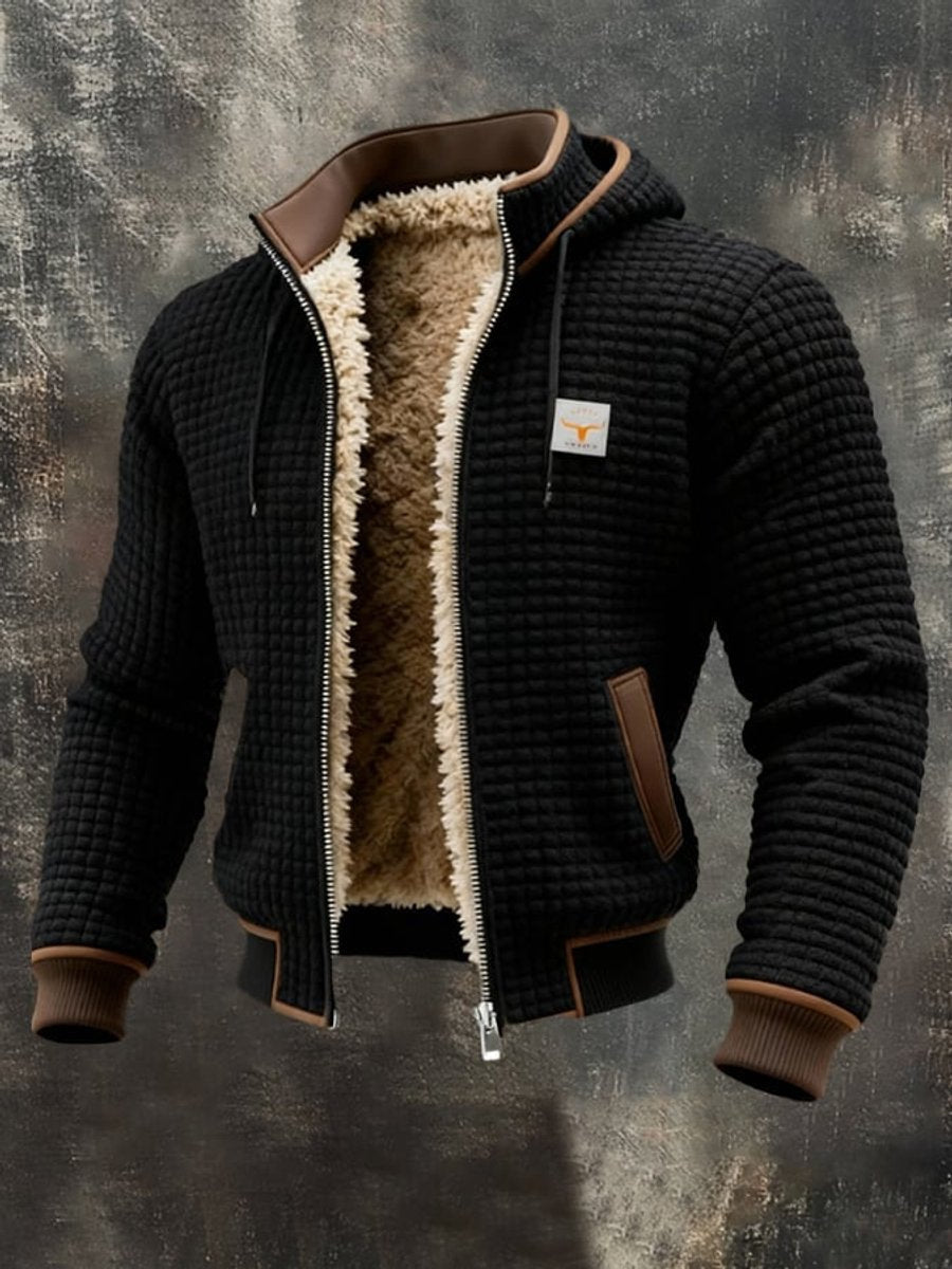 Winterjacke Herren aus Steppstoff mit Fleecefutter und Kapuze