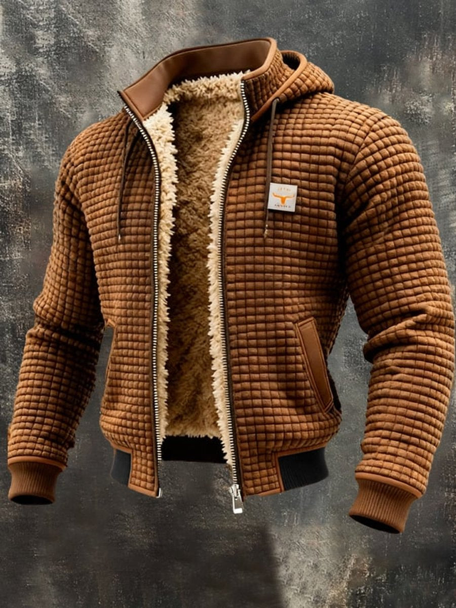 Winterjacke Herren aus Steppstoff mit Fleecefutter und Kapuze