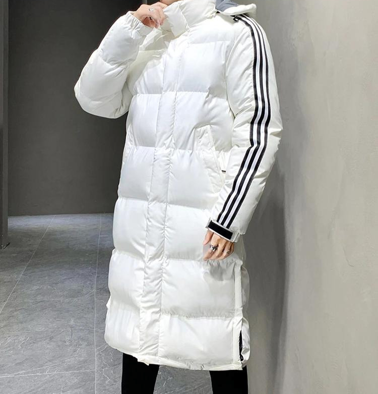 Winterjacke mit Steppung und langem Schnitt für Herren in Weiß - Ansicht 7