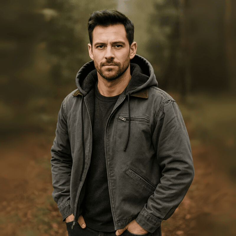 Winterjacke mit Kapuze, Reißverschluss und Futter für Herren - Ansicht 6