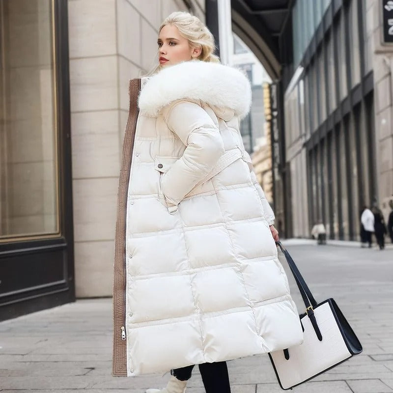 Winterjacke mit Kapuze und lockerem Schnitt für Damen