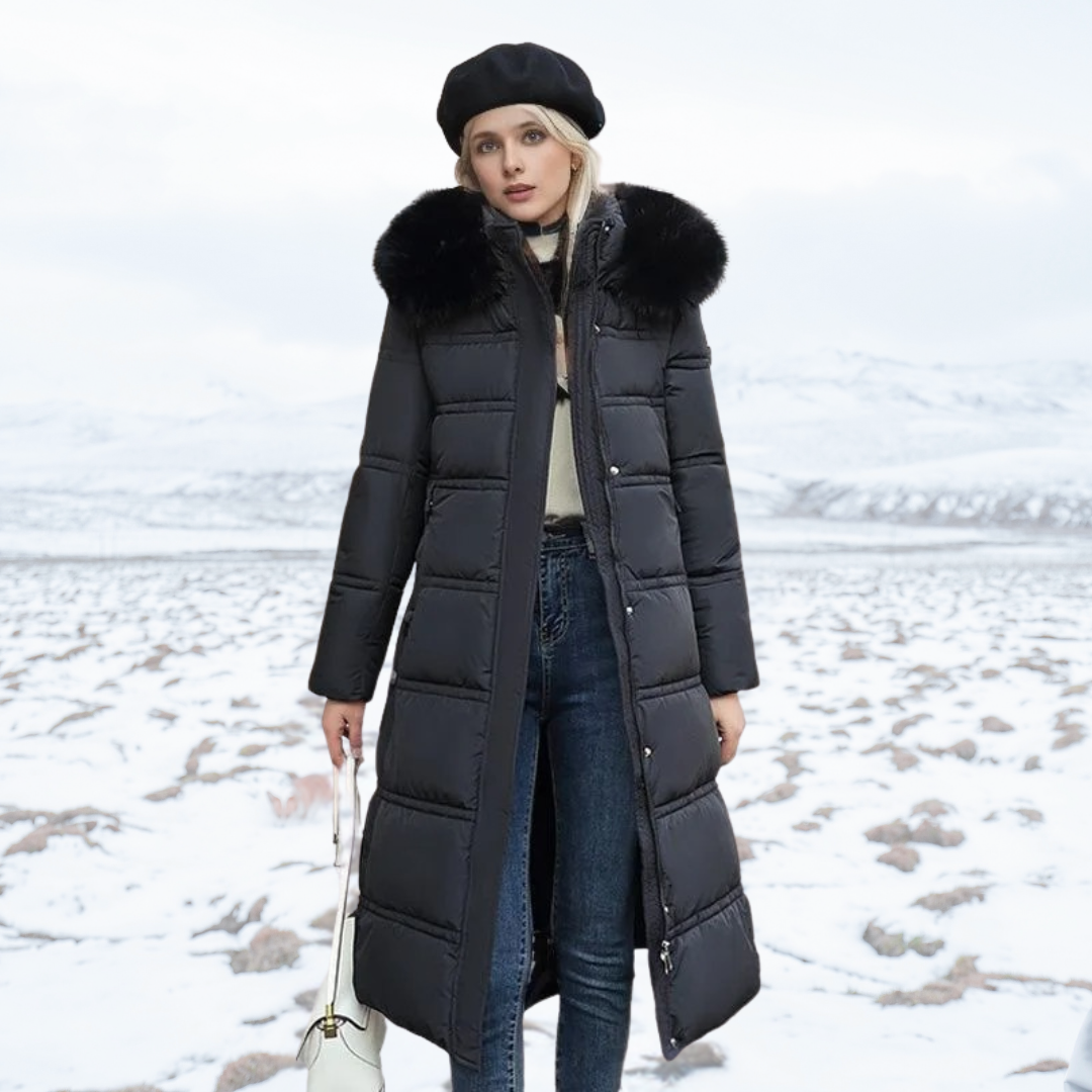 Winterjacke mit Kapuze und lockerem Schnitt für Damen