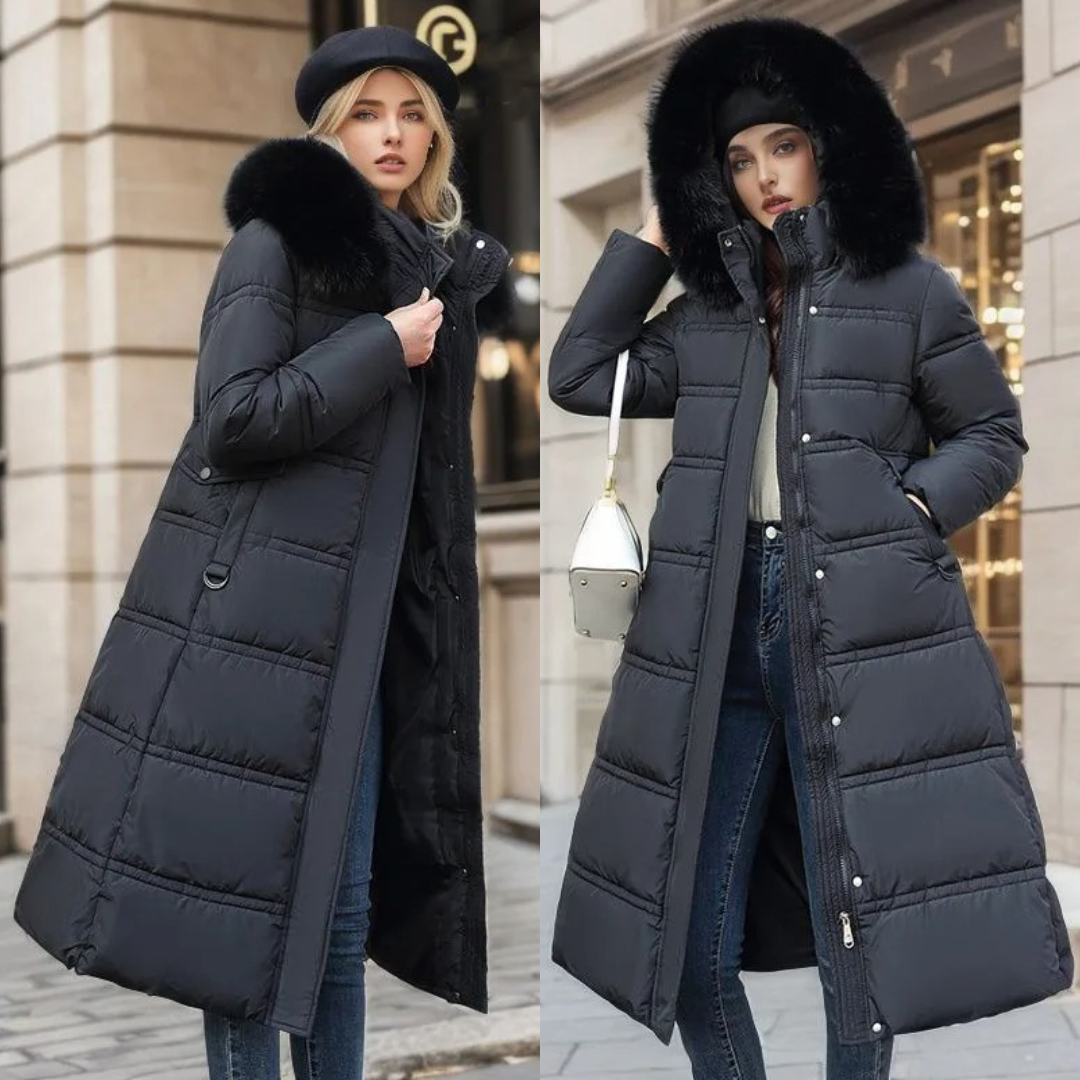 Winterjacke mit Kapuze und lockerem Schnitt für Damen