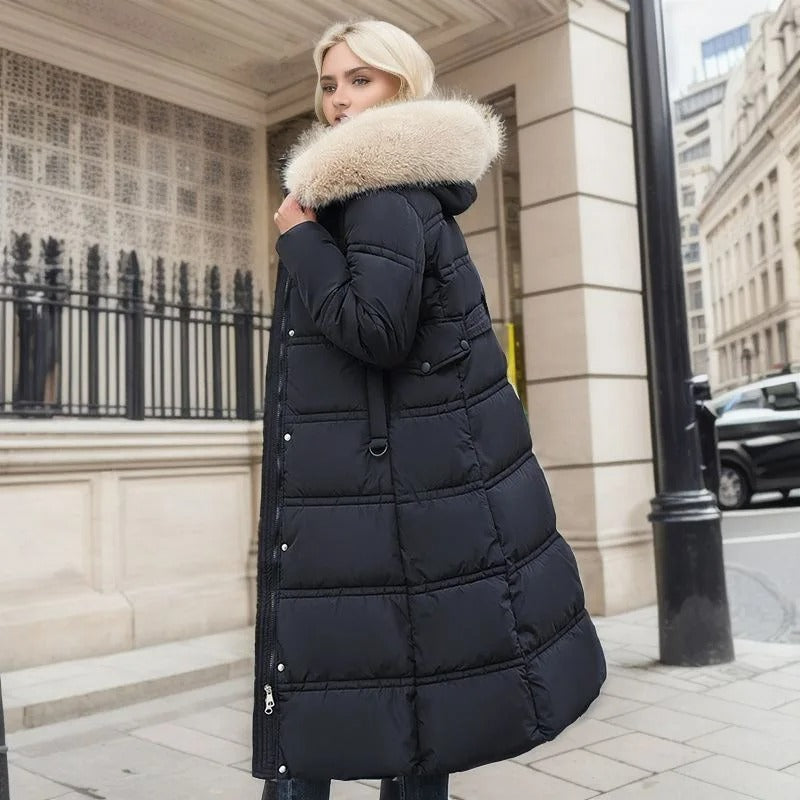 Winterjacke mit Kapuze und lockerem Schnitt für Damen