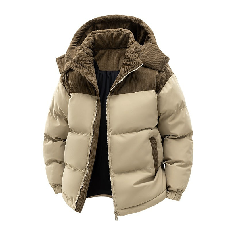 Winterjacke mit lockerem Schnitt und abnehmbarer Kapuze für Herren