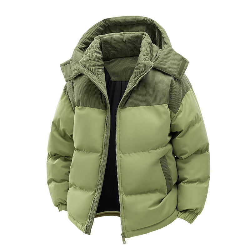 Winterjacke mit lockerem Schnitt und abnehmbarer Kapuze für Herren