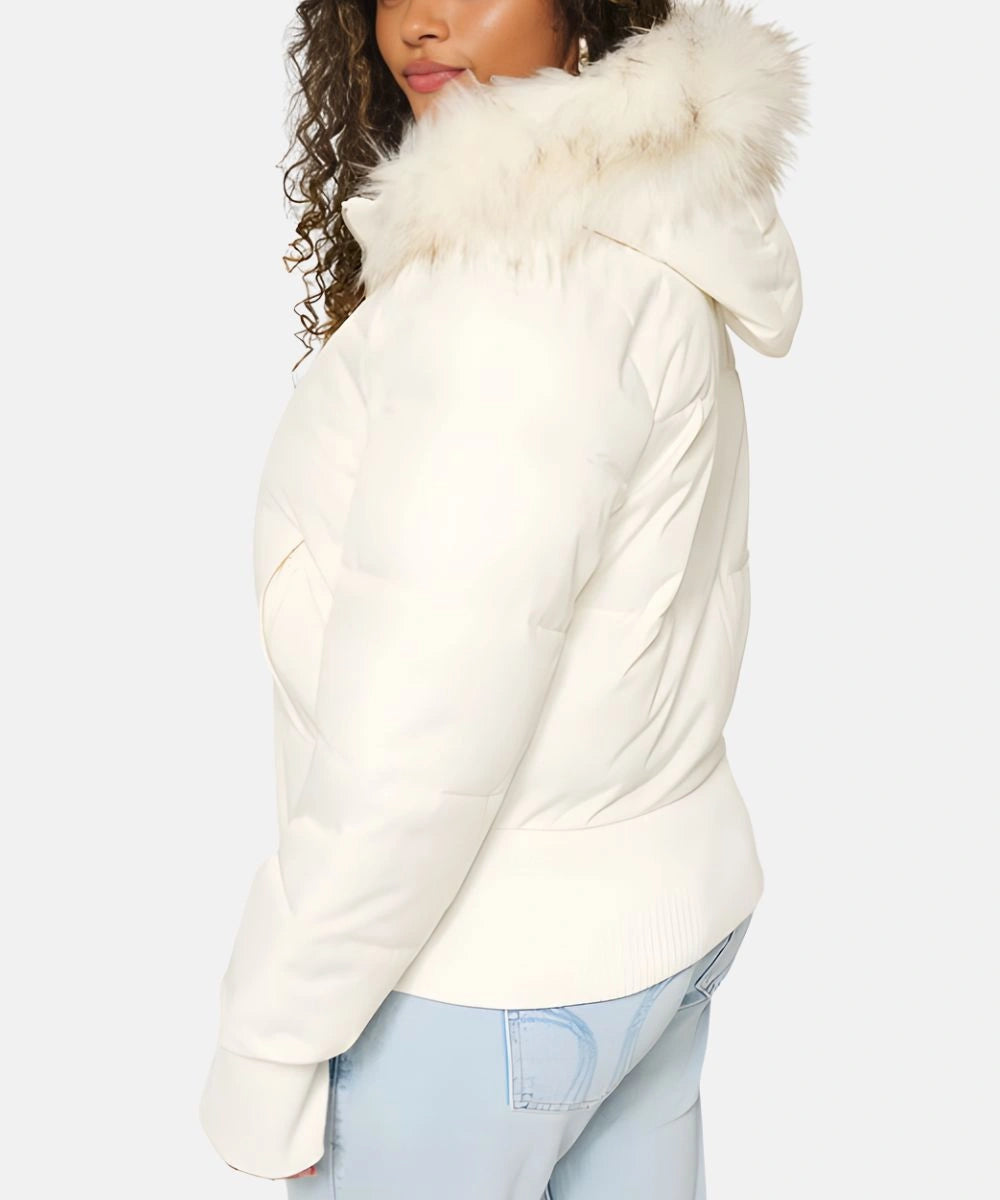 Winterjacke mit Steppung und Kunstfellkapuze für Damen