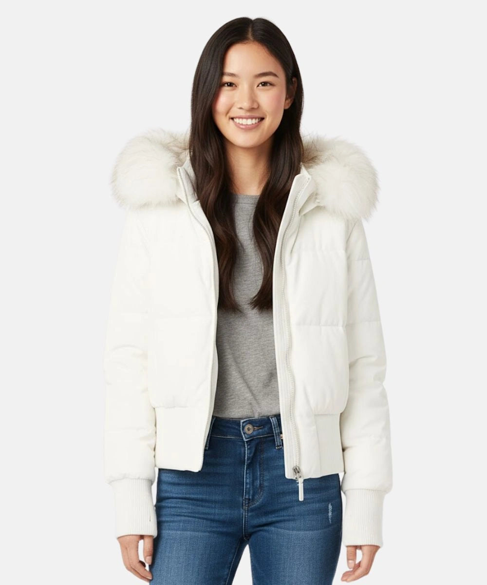 Winterjacke mit Steppung und Kunstfellkapuze für Damen