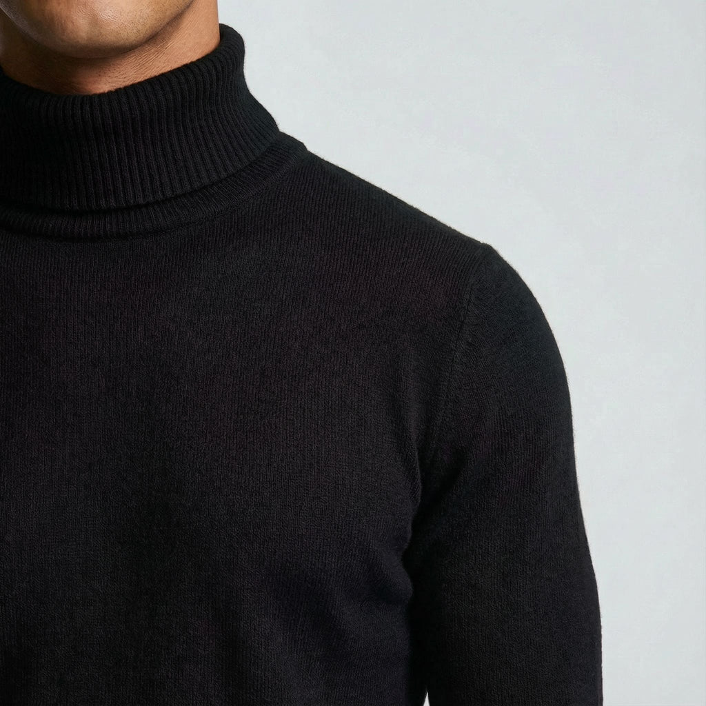 Herren Rollkragenpullover aus Feinstrick, klassisch geschnitten