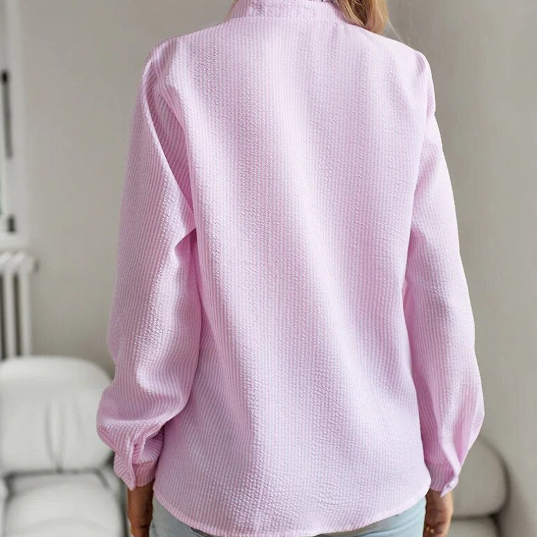 Bayer Modehaus - Damen Bluse mit Rüschenkragen und Knopfleiste, langarm - Produktbild 8