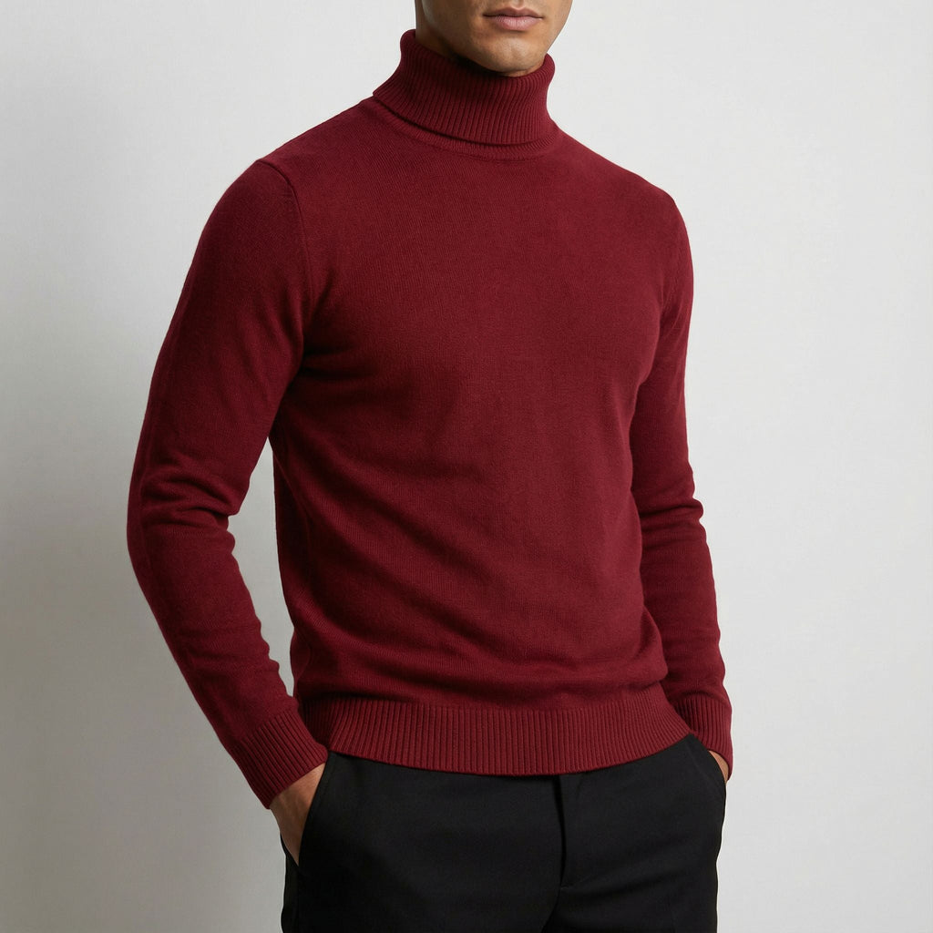 Herren Rollkragenpullover aus Feinstrick, klassisch geschnitten