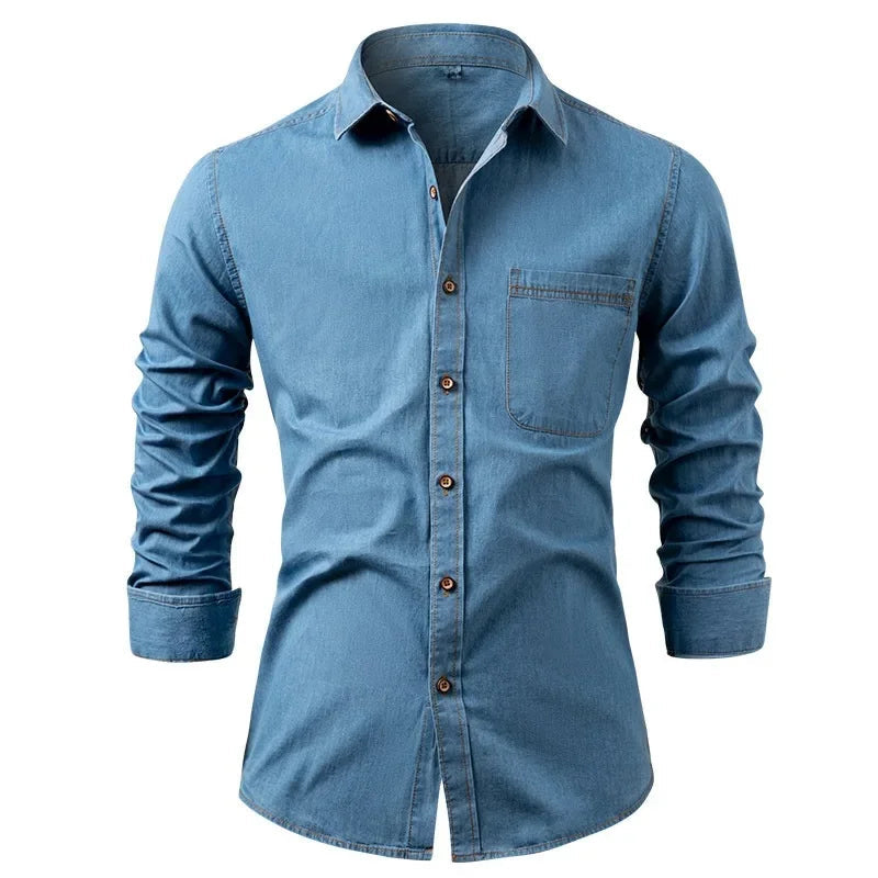 Herren Hemd mit Kentkragen und Manschette, Hellblau
