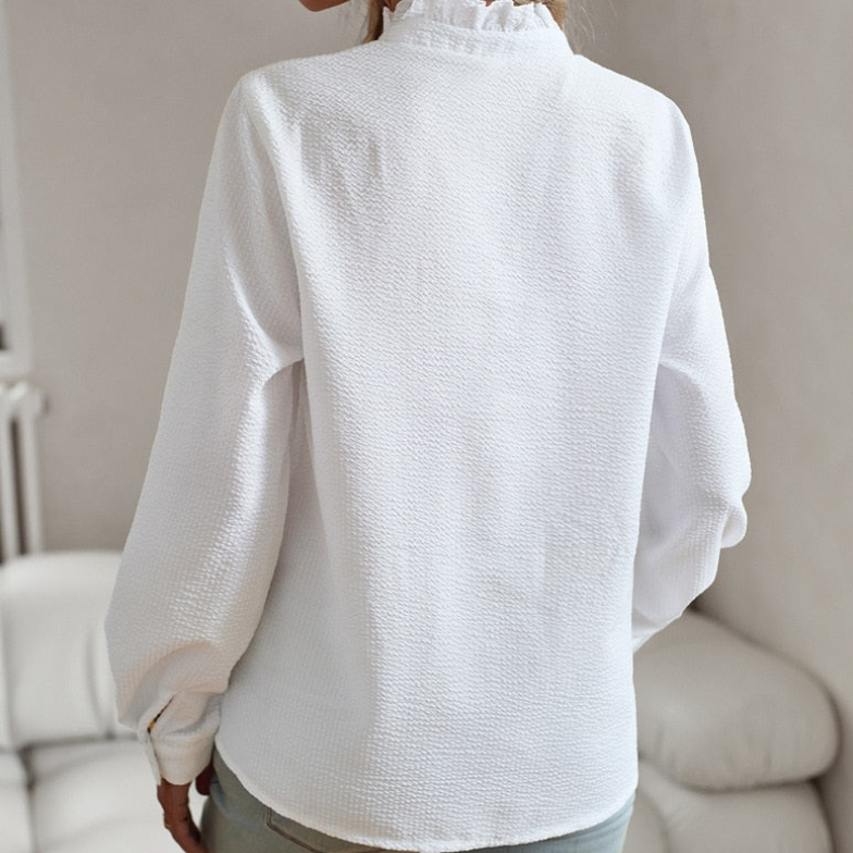 Bayer Modehaus - Damen Bluse mit Rüschenkragen und Knopfleiste, langarm - Produktbild 4