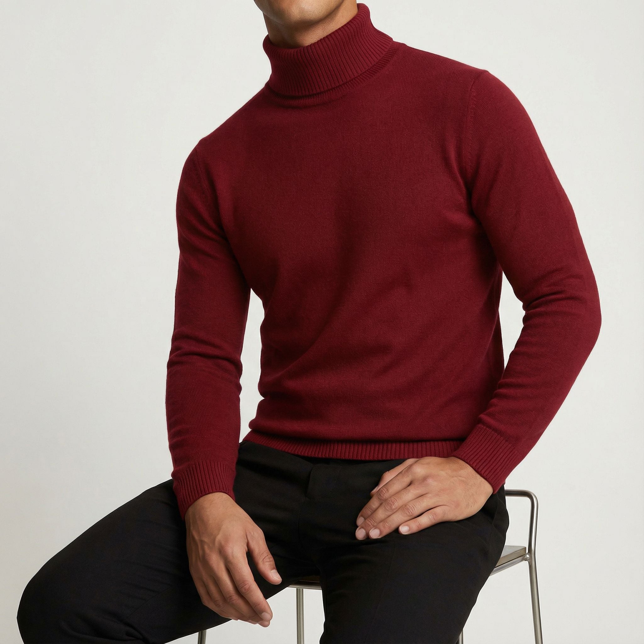 Herren Rollkragenpullover aus Feinstrick, klassisch geschnitten