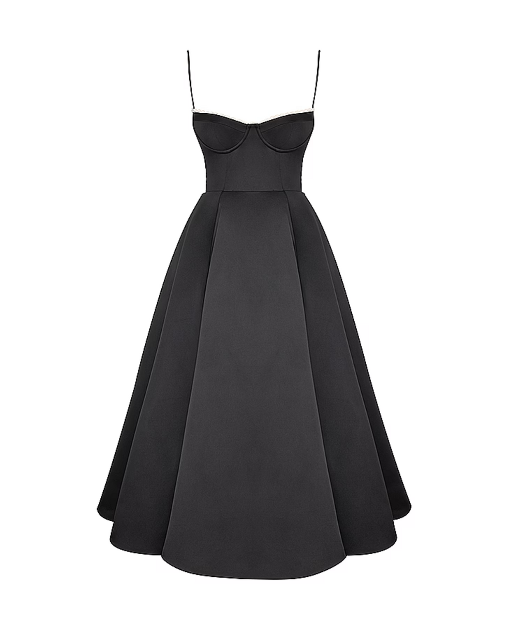 Damen Midikleid mit Herz-Ausschnitt und ausgestelltem Rock - weitere Ansicht