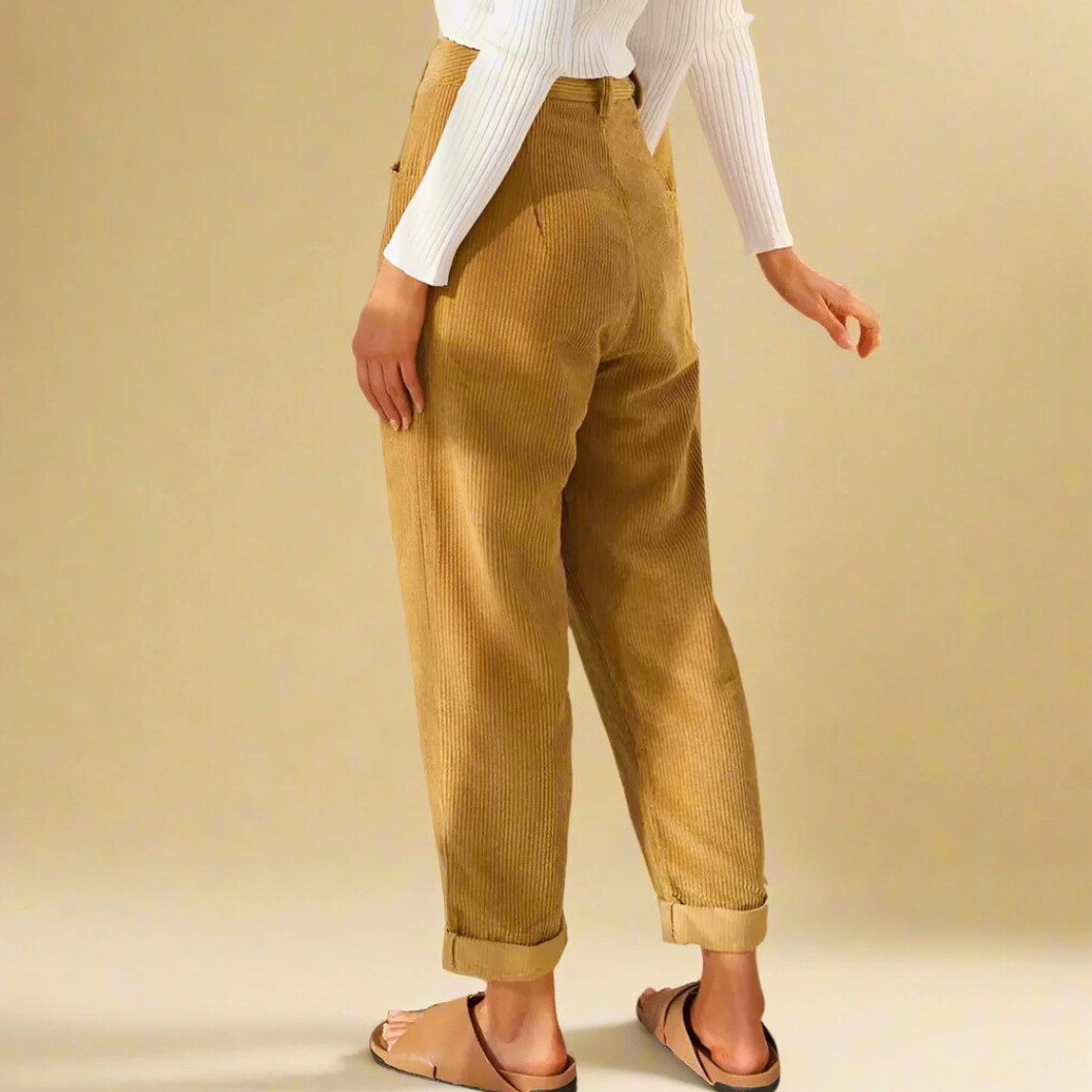 Bayer Modehaus - Damen Cordhose mit Bundfalten, High Waist, verkürzt - Produktbild 2
