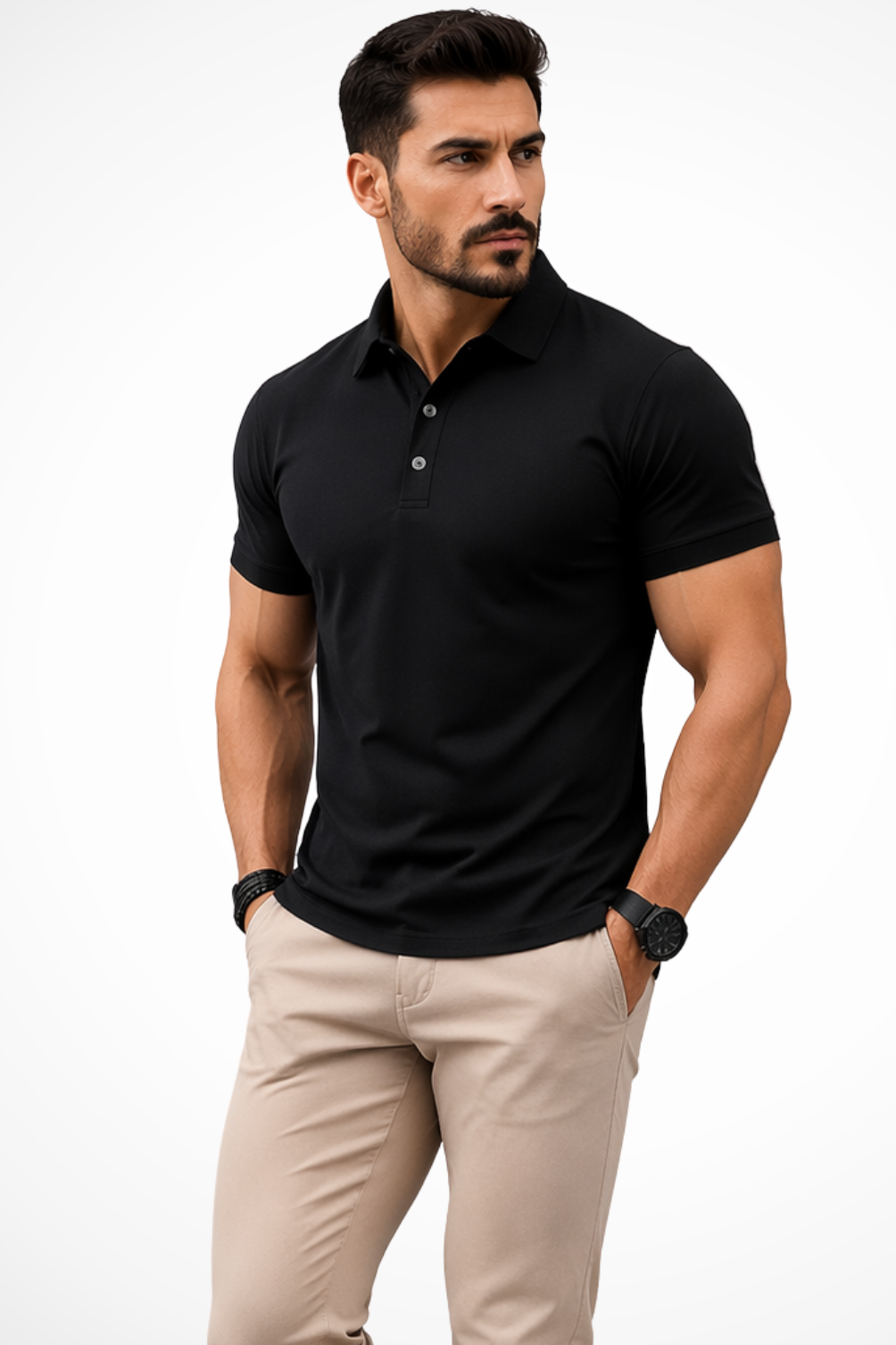 Poloshirt Herren Muscle Fit mit Polokragen aus Jersey