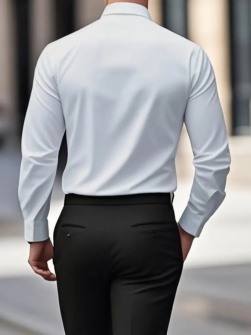 Herren Business-Hemd mit Kentkragen und langer Knopfleiste