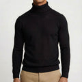 Herren Rollkragenpullover aus Feinstrick in Schwarz