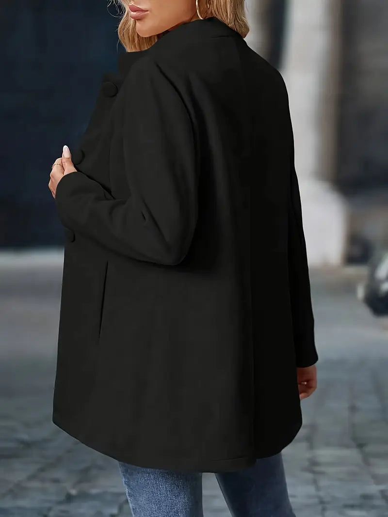 Damen Taillierte Jacke mit Stehkragen und Stoffknöpfen