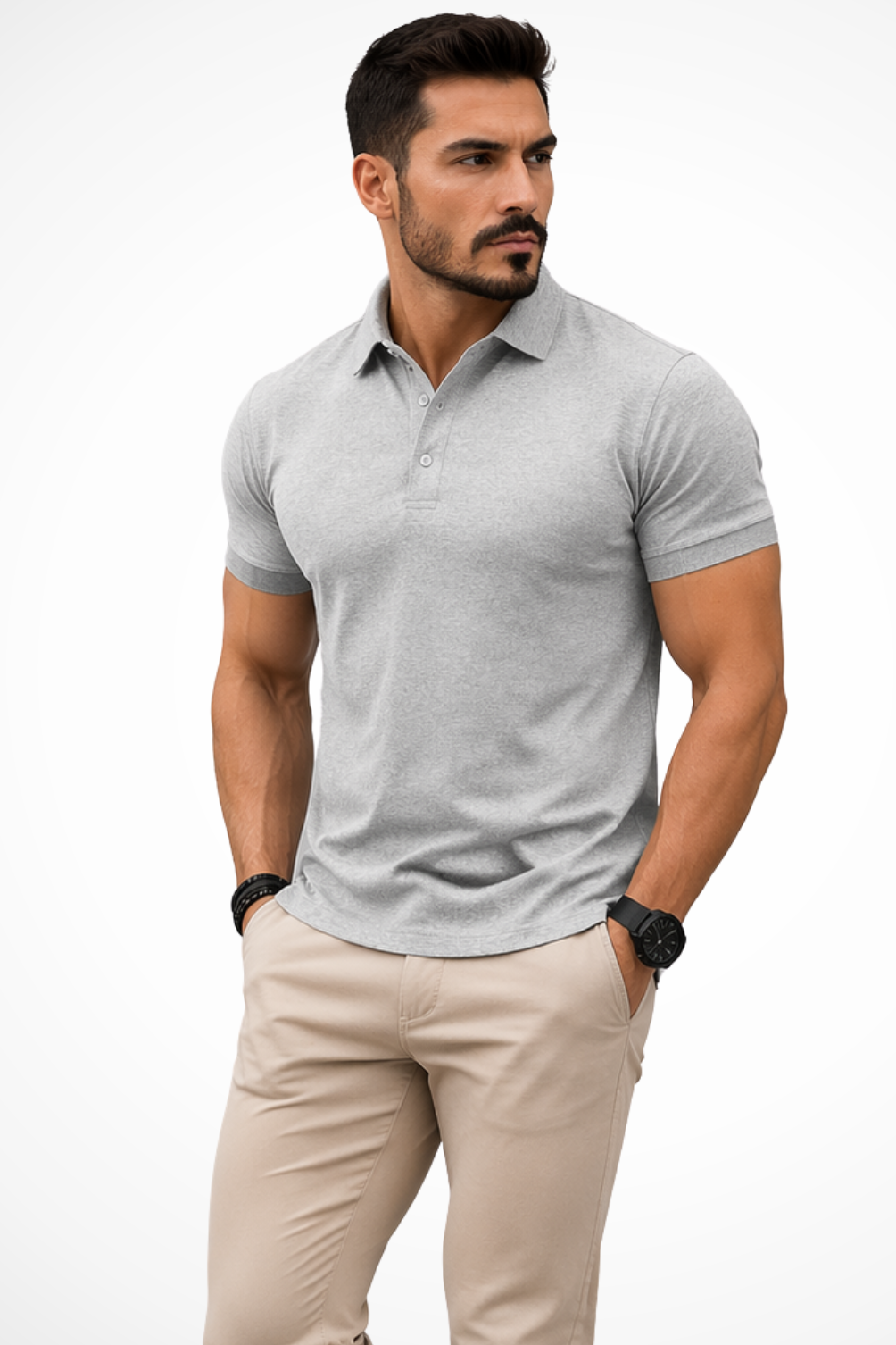 Poloshirt Herren Muscle Fit mit Polokragen aus Jersey