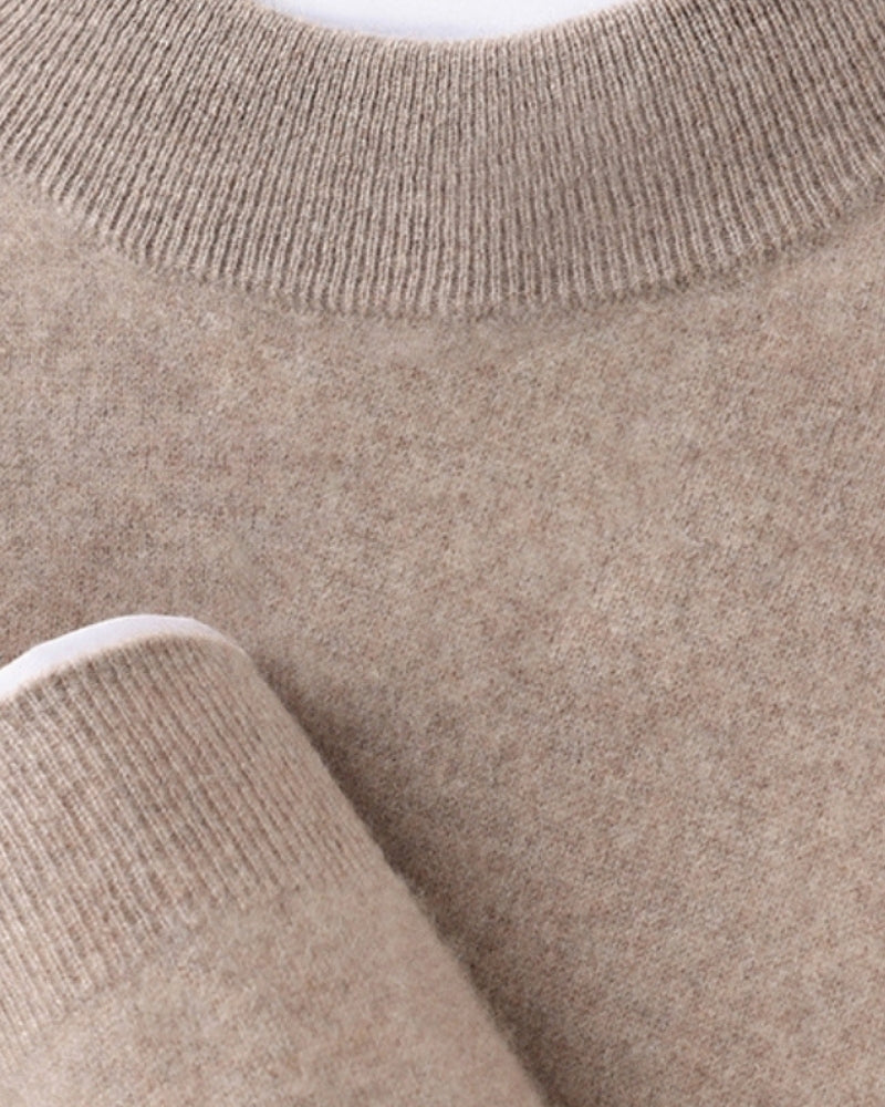 Herren Feinstrick-Pullover mit Stehkragen, lange Ärmel