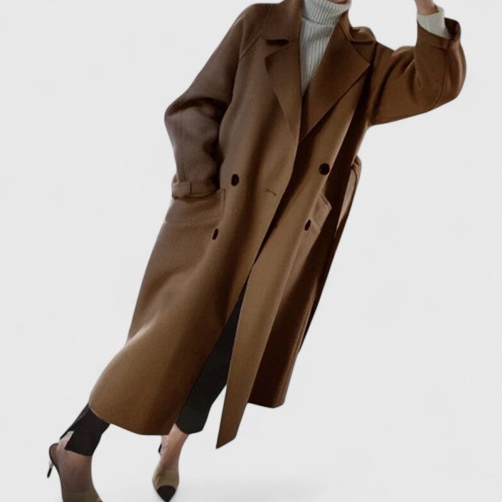Bayer Modehaus - Damen Langer Zweireiher-Mantel mit Bindegürtel, Oversized - Produktbild 3